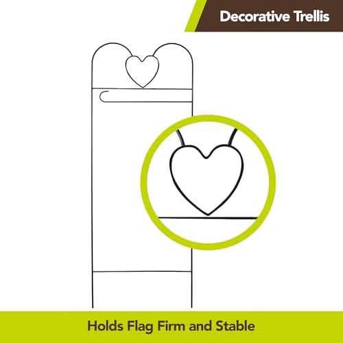Briarwood Lane Wrought Iron Black Heart Arbor for Garden Flags 41x15 - Image 3