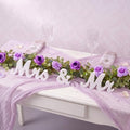 Canlierr 2 Pcs Large Mr & Mrs Sign with Artificial Flower Garland,Purple by Canlierr