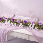 Canlierr 2 Pcs Large Mr & Mrs Sign with Artificial Flower Garland,Purple by Canlierr