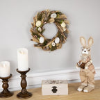 Speckled Eggs and Feathers Artificial Small Earthy Easter Wreath - 14" - Image 3