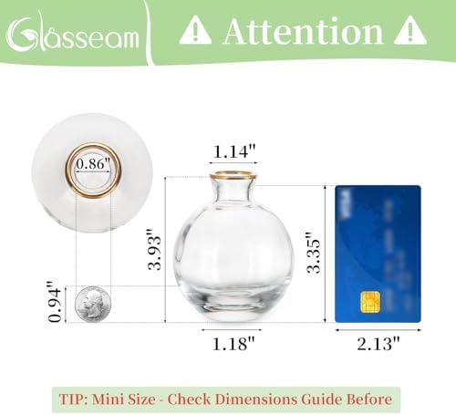 Glasseam Glass Bud Vase for Centerpieces: 12Pcs Clear Mini Small Vases Bulk - Image 2