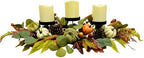 Svndlyn 26 Inch Fall Candle Holder Centerpiece with Pumpkins Pinecones by Svndlyn