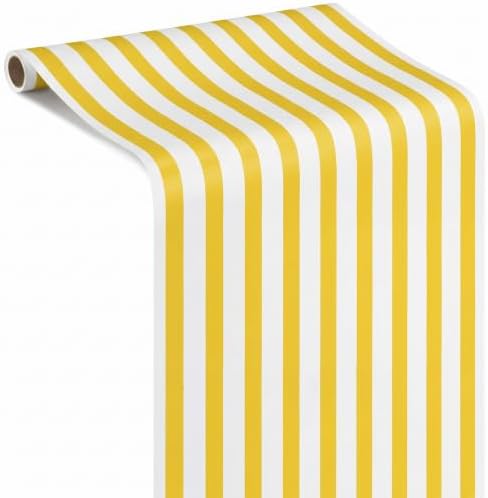 AmazingSpark Striped Table Runner Roll,Yellow,50' Long X 16" Wide by Unknown