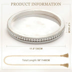 Mumufy 12" Round Decorative Tray with 58" Bead Garland, White Washed - Image 4