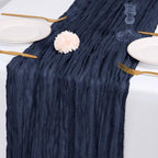14 Pack Navy Blue Cheesecloth Table Runner 17x108 Inch Semi Sheer Boho Gauze Cheese Cloth Fabric Table Runners, for Wedding Party Baby Shower Birthday Home Decor Garden Farmhouse - Image 7