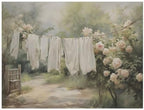 Vintage Laundry Room Wall Art,Laundry Oil Painting Print,Antique Laundry Art For Laundry Room Neutral Color Art Print,Laundry Clothesline Print,Rustic Farmhouse Laundry Room Decor24x36inch Unframed by Unknown
