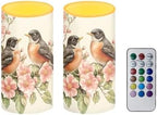 Robin Bird Flameless Candles 2 Pack 6 x 3 inch Battery Operated Candles with Multicolor Timer Remote Control LED Fake Candles for Warm Light Dinner Table Home Decor - Image 2