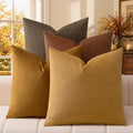 a moment Waterproof Throw Pillow Covers Set of 4,26x26 Inch Outdoor Stain Resistant Pet Friendly Pillowcases Cushion Covers for Patio Sofa and Living Room,Golden Oak by amoment
