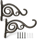 2 Pcs Hanging Plant Brackets 11.25'', Heavy Duty Black Cast Iron Wall Hooks by Unknown