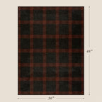 Easy Jute Red Black Buffalo Plaid 3x4 Rug, Washable Farmhouse Front Door Mat, Low Profile Entryway Rug for Porch, Kitchen & Mudroom - Image 2
