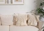 Cushion Covers Macrame Cushion Cover Woven Boho Cushion Cover for Bed Sofa Couch Bench Car Home Decor Comfortable Square with Tassels Set of 2 Decorative Pillow Covers - Image 3