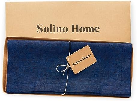 Solino Home 100% Pure Linen Table Runner Royal Blue, Athena 14 x 120 in - Image 5