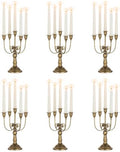 NUPTIO Candelabra Taper Candle Holder: Distressed Gold 5 Arm Candles Holder by Nuptio