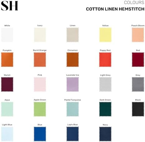 Solino Home Cotton Linen Table Runner Blue, Hemstitch Collection 14 x 72 in - Image 5