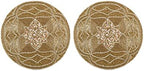 Handmade Beaded Placemat Charger, 13 Inch Round, Set of 2, Beautiful Decorative Dining Table Placemat for Your Dinner Table Décor - Gold Multi by HomebiaDesigns