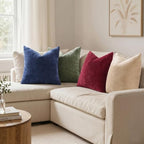 decorUhome Soft Chenille Wine Red Throw Pillow Covers 26X26 Set of 2 - Image 2