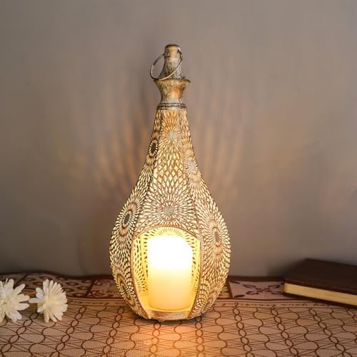 Candlestick Candle Barrels Moroccan Style Retro Lanterns Projection Lights Hollowed-Out Decorations Home Ramadan Hanging Outdoor Indoor Courtyard Porch Festival Weddings by Unknown