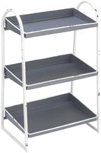 Creative Co-Op Heavily Distressed 3-Tier Metal Tray with White Frame & Rim, Grey by Unknown
