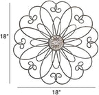YiLifebes Metal Flower Wall Decor, 18”x18” Metal Floral Scroll Wall Art, Iron Wall Decoration Sculpture for Living Room Bedroom Bathroom Outdoor Garden, (Flower A) - Image 3