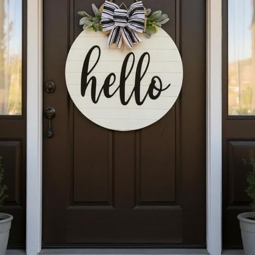 Wood front door sign Wood sign Home decor Welcome sign Sign for front door House warming gift Wedding gift (Hello-UV031(A1) S007, 15" Width) - Image 3