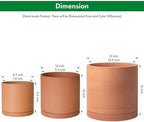 D'vine Dev 3-Pack Classic Terracotta Pots & Saucers, 8/10/12 in, 40-T-D-0 - Image 3