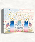 HomeifHue July 4th Patriotic Canvas Wall Art 4th of July USA Decorations American Flag Painting Picture Patriotic Floral Mason Jar USA Flag Poster Independence Day Home Decor(F2 20x24in) by HomeifHue
