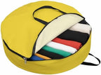 36 Inch Round Storage Bag 1 Pack,Minimalist Solid Pure Yellow Waterproof Wreath Storage Container with Handles&Zipper Unadorned Single Color Art Closet Organizer Bags Garland Box - Image 2