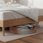 Ombre Abstract Round Storage Bag 36 Inch, Gradient Burnt Orange and Gray Clothes Storage Container with Handles Heavy Duty Organizer for Comforter, Bedding & Holiday Wreaths - Image 6