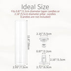 Hurricane Glass Candle Holders: 11.8" Tall Cylinder Cover Set of 6 - Image 4