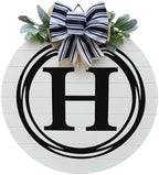 Wood front door sign Wood sign Home decor Welcome sign Sign for front door House warming gift Wedding gift (Single Letter-UV048(A1) S007, 11" Width) by Unknown
