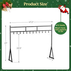 LAND·VOI Christmas Stocking Holder for Floor with 12 Hooks, Free Standing Metal Stocking Hanger, Stable Base & Adjustable Feet, Black - Image 5