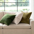 MIULEE Decorative Olive Green Velvet Euro Sham Throw Pillow Covers 26x26 in - Image 3