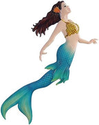 John's Studio Metal Mermaid Sea Wall Decor Outdoor Garden Hanging Art Sculptures Home Ocean Theme Decorations for Kitchen Bathroom and Pool - 14.9Inches by JohnsStudio
