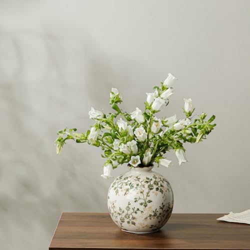 Ceramic Flower Vase for Home Decor, Vintage Green Decorative Vase 5.9 Inch - Image 2