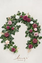 Ling's moment Flower Garland, 5FT Eucalyptus & Rose Burgundy - Image 5