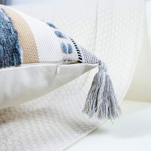 PANOD Boho Long Lumbar Throw Pillow Cover 14 x 36 Grey, Chenille Morocan Extra Long Pillow Case Cover, Decorative Long Pillow for Bed Couch Sofa Farmhouse - Image 4