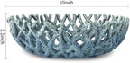 10-Inch Blue Resin Coral Bowl, Handcrafted Hollow Carved Coastal Art Decor - Image 3