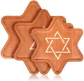 Rtteri 3 Pcs Hanukkah Platters Wood Decorative Trays Food Plate Cookie Serving Trays Happy Chanukah Decorations for Holiday Party Supplies Dessert Snack Home Display, 3 Sizes(Star of David) by Rtteri