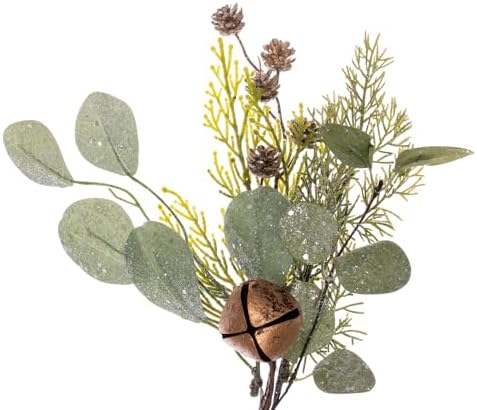 Vickerman 5' Artificial Winter Cedar, Pinecone, Eucalyptus, and Brown Jingle Bell Garland - Image 2