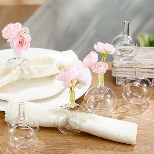 Honeydak 12 Pcs Glass Vases Napkin Rings Hand Blown Borosilicate - Image 7