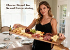 Large Charcuterie Board with Metal Handles – 32" Acacia Wood Serving Board for Cheese, Meat & Appetizers – Extra Long Kitchen Platter for Gatherings, BBQ & Home Decor - Image 2
