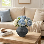 Briful Rustic Ceramic Vase 6'' Decorative Charcoal Farmhouse Table Vase - Image 4