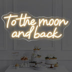 To the Moon and Back Neon Sign, Warm White LED Light for Bedroom Dimmable by DUOLIYBC