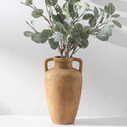 Ceramic Vase with 2 Handles, 11.41 Inch Rustic Farmhouse Vase by Letsupgradeyourhome