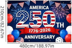American 250th Birthday Garage Door Cover Decorations, 4th of July Photograph Backdrop America USA Banner 250th Anniversary Garage Door for Independence Day Patriotic Party Outdoor Decor Banners (E) - Image 5