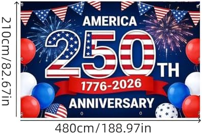 American 250th Birthday Garage Door Cover Decorations, 4th of July Photograph Backdrop America USA Banner 250th Anniversary Garage Door for Independence Day Patriotic Party Outdoor Decor Banners (E) - Image 5