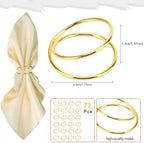 Gold Napkin Rings - 72 PCS Metal Spiral Napkin Rings(Spiral) - Image 2