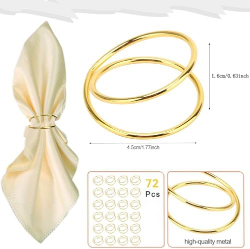 Gold Napkin Rings - 72 PCS Metal Spiral Napkin Rings(Spiral) - Image 2