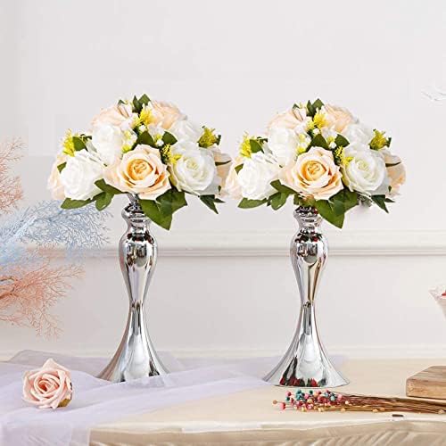 Flower Balls Wedding Flower Centerpieces: 6 Pcs Fake Roses with Base Table - Image 3