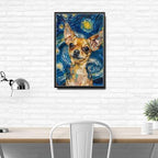 Metal Sign Vintage Tin Sign Chihuahua Starry Night Yapper Spirited Chihuahua in A Celestial Sky for Home Apartment and Seasonal Displays Waterproof Aluminum 8×12 Inches with Metal Frame - Image 3